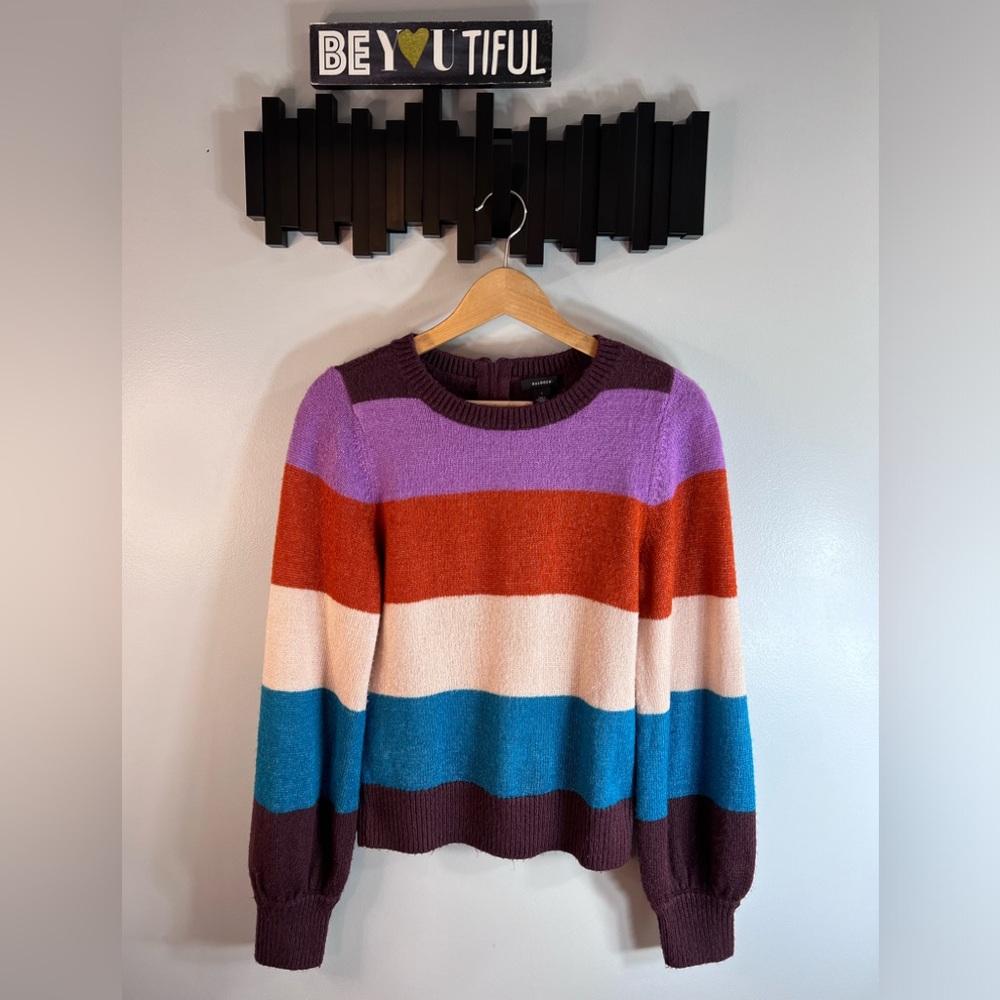 Halogen Striped Crew Neck Sweater Size Small